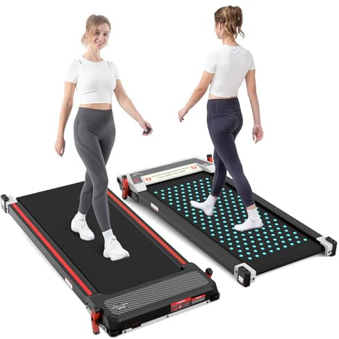 Laufband mit Steigungsfunktion, 2-in-1 Schreibtisch-Laufband, für Zuhause/Büro, Gehband mit Fernbedienung und LED-Display