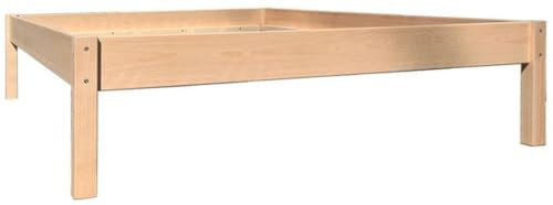 LIEGEWERK Bett Buche 100x200cm Massivholzbett Holzbett Bettgestell Holz Natur Seniorenbett (Höhe 45cm, 100x200)