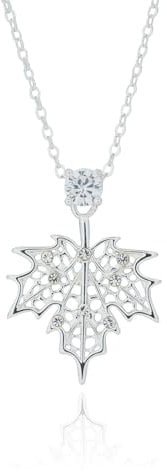 Equilibrium Back To Nature Silver Plated Maple Leaf Necklace