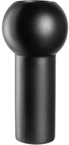 LEONARDO HOME Brera Keramikvase, 1 Stück, Schlichte Vase aus Keramik, geometrische Form, modernes Kunstwerk für stilbewusste Einrichtungsliebhaber, zeitgemäße Akzente, Höhe 31 cm, schwarz, 059012