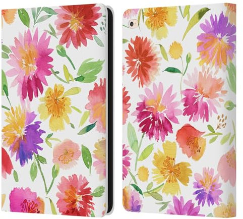 Head Case Designs sous Licence Officielle Ninola Dahlia De Printemps Fleurs De Jardin D'été Étui Portefeuille en Cuir Compatible avec Apple iPad Air 2 (2014)