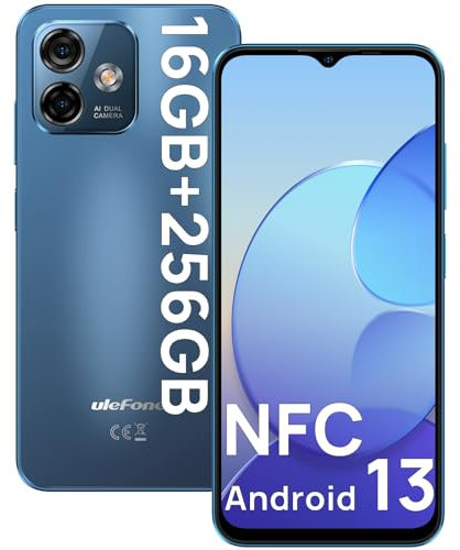 Ulefone Note 16 Pro Smartphone Ohne Vertrag, Android 13 Handy, 16GB+256GB Smartphone, 50MP+8MP Kamera 4400mAh, 6.52 HD+, Dual SIM 4G Simlockfreie Handys Octa Core/Fingerabdruck/NFC/OTG/GPS
