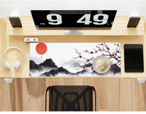 Mauspad XXL japanisch Mauspad 1200 x 600 mm, Gaming Mousepad xxl Mauspad China Schreibtischunterlage, Wasserdicht Mouse Pad Groß Rutschfeste Unterseite Desk Mat Gaming Zubehör Für Office Home -350HDM