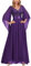 MIUSOL Women's Elegant Sequin Insert Lace Sheer Chiffon Deep V Neck Flare Sleeve Evening Prom Formal Long Dress (Medium, Purple)