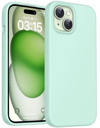 TOCOL für iPhone 15 Hülle Silikon, Stoßfest rutschfest Anti-Fingerabdruck Kratzfest Handyhülle für iPhone 15 Case, Hellgrün