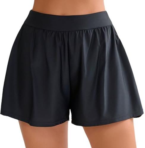 Halcurt Badeshorts Damen Badehose Schnell Trocknende Boardshorts Locker Schwimmshorts Strand Surf Schwimmhose S