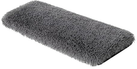 Katzen Fensterliege Fensterbank rutschfest - Katzenbett Fensterbank - Weich & Kuschelig - Fensterliege für Katzen Selbstheizende Katzendecke - Waschbarer Bezug - 50x25 cm - Grau langes Fell