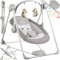 tectake® Dondolo Elettrico per Neonati, 5 Livelli di Velocità, Dondolo Bambini con Timer, Arco Giochi con Peluche, Dondolo per Bambini con Suoni Naturali Rilassanti - Grigio Chiaro
