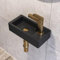 Deervalley Cuenco de lavabo colgante de pared, pequeño para vestíbulo, rectangular compacto de cerámica, 37x18,5x9 cm