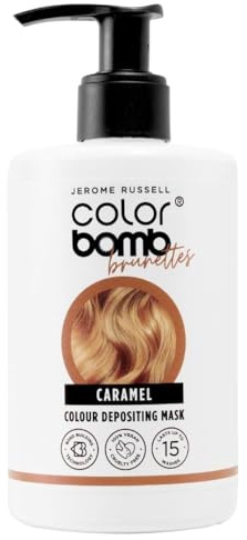 Jerome Russell CARAMEL BLONDE Colour Bomb | Hair Mask | Colour Depositing Hair Mask | Nourishing, Semi-Permanent Colour & Shine Treatment | Vegan & Cruelty-Free | 300ml