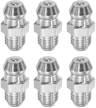QUARKZMAN 6pz Metrica in Acciaio Inox Dritto Raccordo per Grassi M6 x 0,75mm Filettatura Accessori per Raccordi per Grassi Idraulici