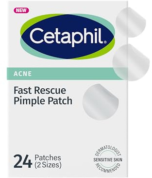 Cetaphil Acne Patches, Pimple Patches for Sensitive Skin, Formulated with Salicylic Acid, CICA, and Heartleaf Extract for Emerging Pimples, Visible Results in 6 Hours, 24 Count