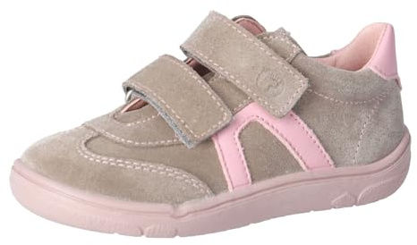 RICOSTA Mädchen Kletthalbschuhe DANI, Kinder Halbschuhe, Weite: Mittel, Barfuß-Schuh, Klettverschluss, Klettschuhe, Sneaker, Tundra/Blush (650), 31 EU