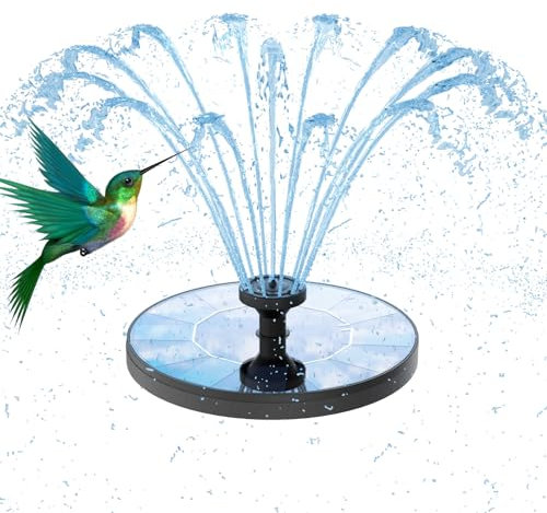 AMZtime Solar Water Fountain with 6 Spray Effects, Solar Pond Pump, Solar Floating Fountain Pump for Garden, Pond, Bird Bath