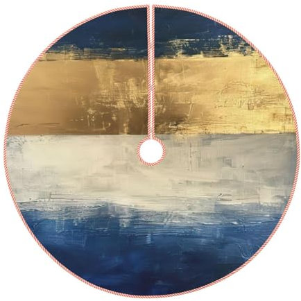 Weihnachtsbaumrock, bedruckt, verschiedene Größen, Gold, Blau, Weiß, Weihnachtsbaum-Rock-Dekoration