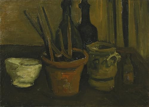 ZHAOSHAN klassischer Moderne Kunst Wandbild Poster Kunstdrucke Stilleben mit pinseln in einem Blumentopf Naturpinsel in einem Blumentopf von vincent van gogh für Wanddekoration 60x90cm