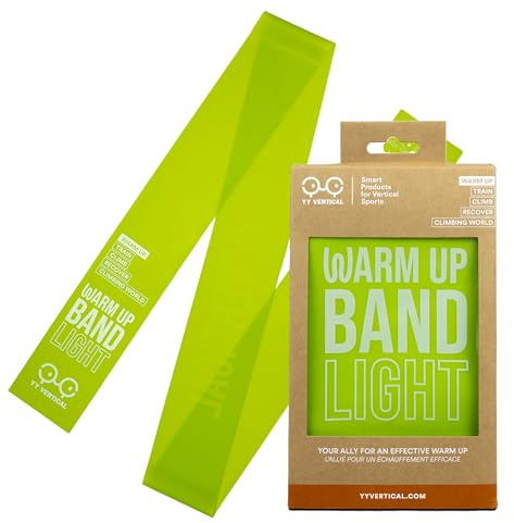 YY Vertical - Warm Up Band Grün Leichte Stärke - Kletterwiderstandsband mit aufgedruckten Übungen, Schulter und Arm Aufwärmen