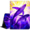 Dikoer for Amazon Kindle Fire 7 (9th/7th/5th Generation, 2019/2017/2015 Release) 7 Tablet Case, Slim Kickstand Stand Leather Smart Cover with Auto Wake/Sleep, Purple Dolphin Fish