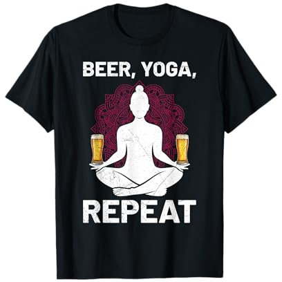 BIER YOGA NOCHMAL Yogi Biertrinker Lustiges Bier Yoga T-Shirt