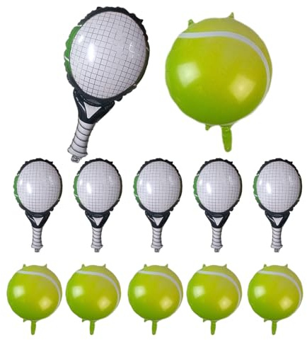 Générique Tennisbälle – 12 Stück/Set Tennisbälle – Partyzubehör zum Thema Tennis, Schläger-Set, realistisches Set für Tennisbälle und L
