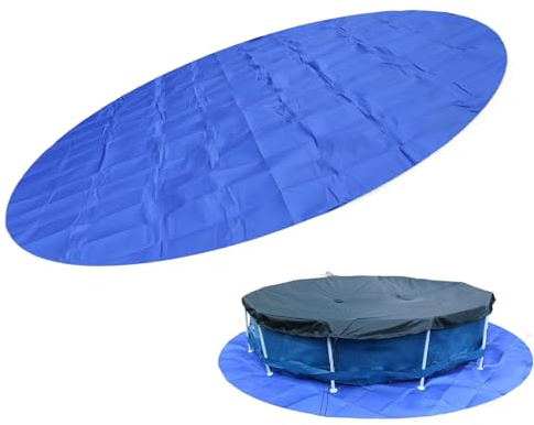 Tapis Piscine Hors Sol, 3 M Tapis Piscine Exterieur Ronde, Résistant Perforations pour Béton, Pelouse, Revêtement De Sol