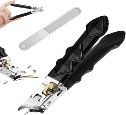 Fixhoo Orthoclip, Toenail Clippers for Seniors-6mm Opening for Thick Toenails, Ergonomic Long Handle with Anti-Slip Grip, Wide Jaw Slanted Clipper (Slant Blade)