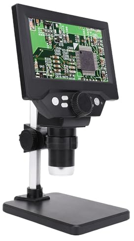Akozon Digitales Elektronisches Mikroskop, 5,5-Zoll-Bildschirm, 1080P HD, 1000-fache Vergrößerung, Lupe mit 8 LED-Leuchten für