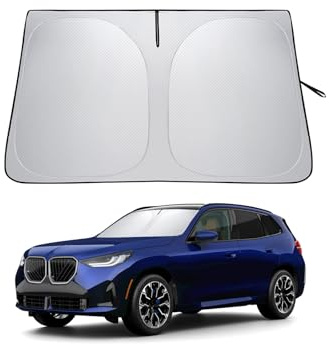 LANTU Protector Solar para Parabrisas De BMW X3 G45 Facelift 2025-2026 Plegable Cubierta Protectora Visera con Bolsa De Almacenamiento Bloquea Rayos UV Paraguas Solar