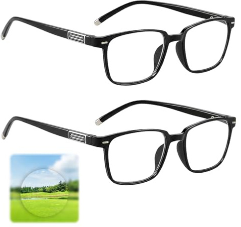 KbouZgxa 2 Stück Zoom Brille, Autofokus Brille Mit Selbsteinstellung, Multifokale Brilles Für Nah Und Fern, Lesebrille Für Bücher, Computer, TV, Reisen