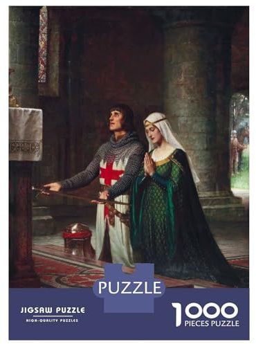 1000-teiliges Puzzle Für Teenager The Dedication by Edmund Leighton Puzzles Für Erwachsene, Kniffliges Spiel, Schwierig, Tolles Geschenk Für Spielefans 52x38cm/1000pcs
