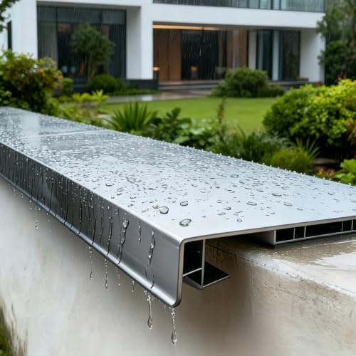 Mauerabdeckung Wasserdichte Mauerabdeckung für den Außenbereich (Grau) mit Kanälen