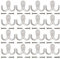 Umsole 10 Pieces Double Prong Robe Hook Retro Cloth Hanger with 20 Pieces Screws in Matte Nickel,Silver