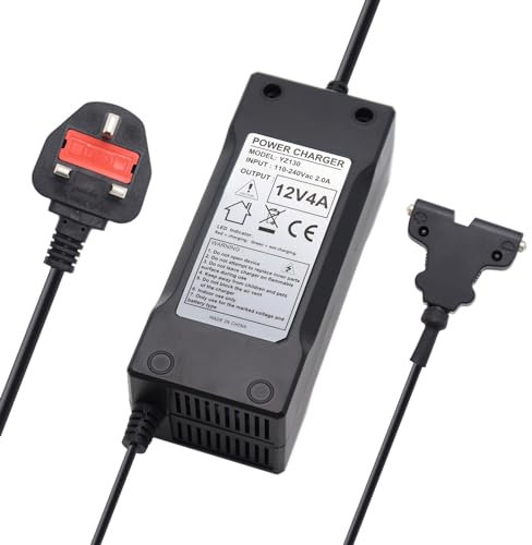 Dynamic Smart 12 Volt 4 Amp, Two Stage, Heavy Duty, Golf Battery Charger for Powakaddy/Hillbilly Lead Acid Batteries with T Bar Connector