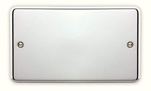 Deta 1901CH Blank Plate Polished Chrome - 2 Gang