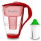 PearlCo - Carafe avec filtre à eau en verre - rouge - 1 cartouche Alkaline classic incluse (compatible avec Brita Classic)