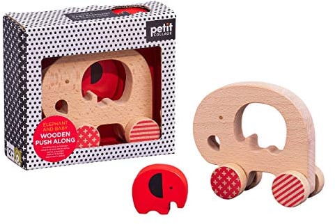 Petit Collage PTC538 Holz-Elefant Schiebespielzeug
