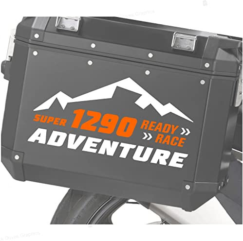 2pz Adesivi compatibili con KTM 1290 Super Adventure TOURATECH GIVI (bianco-arancione)