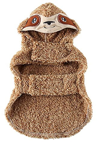SMALLLEE_LUCKY_STORE Sloth Costumes for Small Medium Dogs Cats Pet Halloween Christmas Cosplay Party Funny Clothes Puppy Fancy Dress Hooded Fleece Sweater Winter Coat
