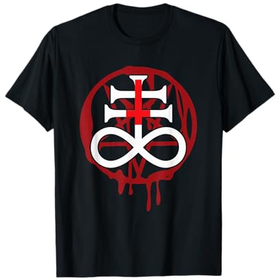 Satanisches Leviathan-Kreuz und Pentagramm T-Shirt