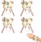 Ancuioyz Handgelenk Blume, blumenarmband Hochzeit Blumen Armband Brautjungfer Handgelenk Blume, Handgelenk Blume Künstliche, Blumen Blatt Armband Für Hochzeit Mottoparty Deko (4 Stück Hellgelb)