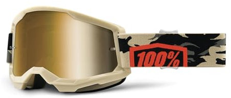 100% MÁSCARAS Strata 2 Goggle Lens Brillen, Erwachsene, Unisex, Kombat-True Gold Mirror (mehrfarbig), Einheitsgröße