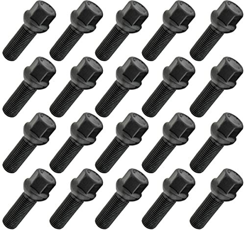 Boulons de roue, Goujon de roue M14 x 1,5 - Noir - Longueur au choix SW17 (20, M14 x 1,5 - Boule de 35 mm)