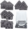 Papierdrachen Weihnachtsdekoration Filz Untersetzer - Motiv Lebkuchenhaus - in Farbe dunkelgrau mit hochwertiger Bedruckung - Festliche Tischdekoration - Set 2