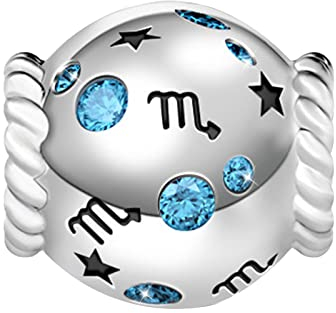 GNOCE 12 Sternzeichen Geburtstag Charms 925 Sterling Silber Charm Bead passend für Charm Armband & Halskette Geburtstagsgeschenke für Frauen Mädchen Freunde (Skorpion)