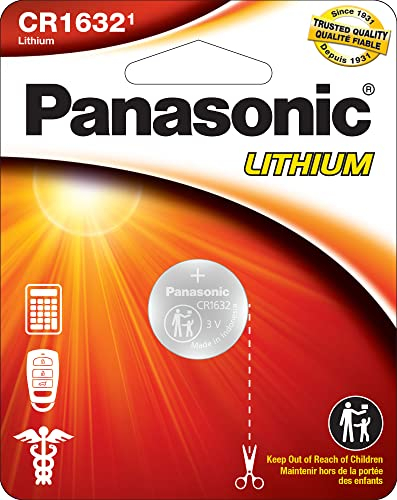 Panasonic Piles Bouton CR1632 3,0 V au Lithium Longue durée résistantes aux Enfants, Emballage basé sur des Normes, 1 Paquet de Piles