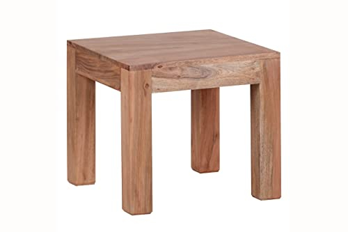 tinkaro Couchtisch eckig FEZA Massiv-Holz Akazie Beistelltisch Braun