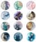 FuninCrea 12 Pack Marbling Fridge Magnets 3D Glass Notice Board Office Magnets Set Vintage Aesthetic Marbling Small Fridge Magnets Decorative Refrigerator Magnets for Home Office Whiteboard (03#)
