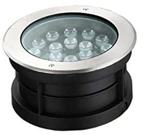 tyfuture Rond Lumières Enterrées, Encastré Spots LED Basse Tension AC 12/24V IP68 Étanche Acier Inoxydable Lumières De Paysage RGB pour Cours De Rivière Étang Carré Piscine