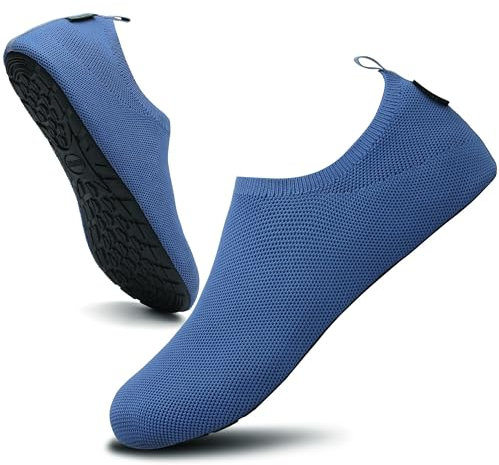 Saguaro Hausschuhe Damen Herren Rutschfes Atmungsaktiv Pantoffeln Unisex Bequem Slippers, Sport Blau 40/41