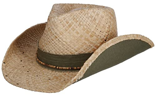 Stetson Chapeau de Raphia Brazoria Western Homme/Femme - Cowboy en Paille Été Printemps-été - M (56-57 cm) Nature
